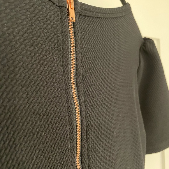 LuLaRoe Black Amelia Fit & Flare Dress Rose Gold Zipper Small - Picture 6 of 7